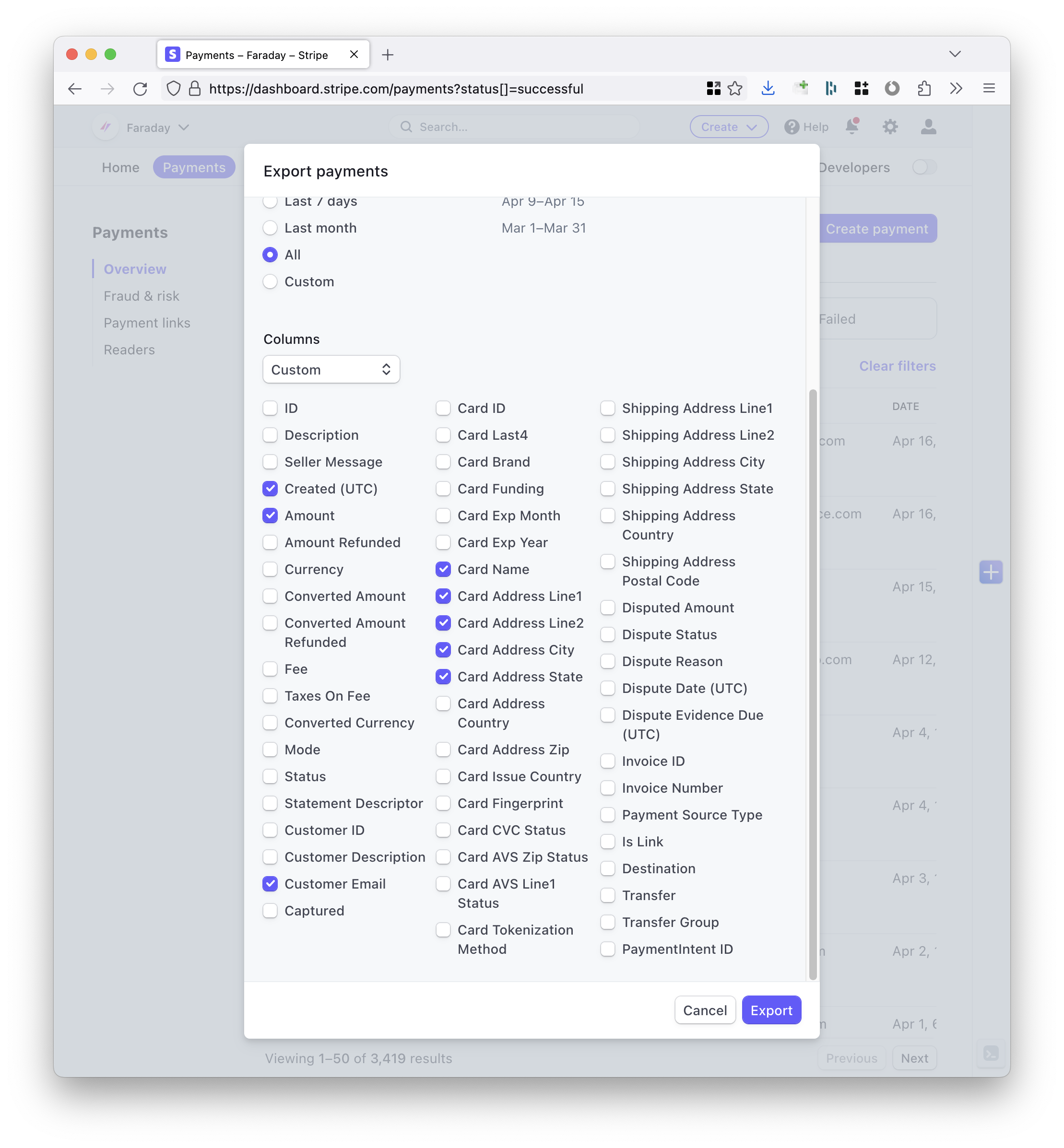 PII, date, and amount fields