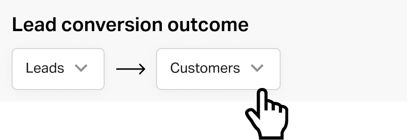 Lead conversion outcome configuration